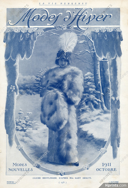 Gaby Deslys 1911 Fur Coat, Muff, Photo Reutlinger
