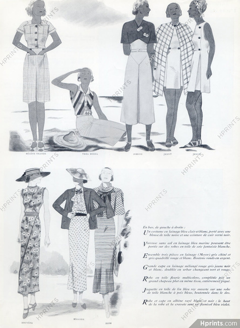 Véra Boréa, Yrande, Irmone, Jenny, Bruyère, Mirande, Heim 1930 Summer Dresses
