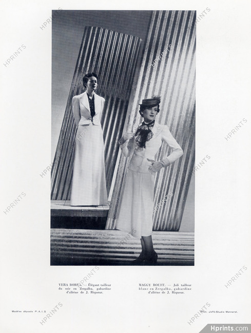 Véra Boréa & Maggy Rouff 1937 Tailleur du soir, Photo Joffé, J. Riqueur (Fabric)