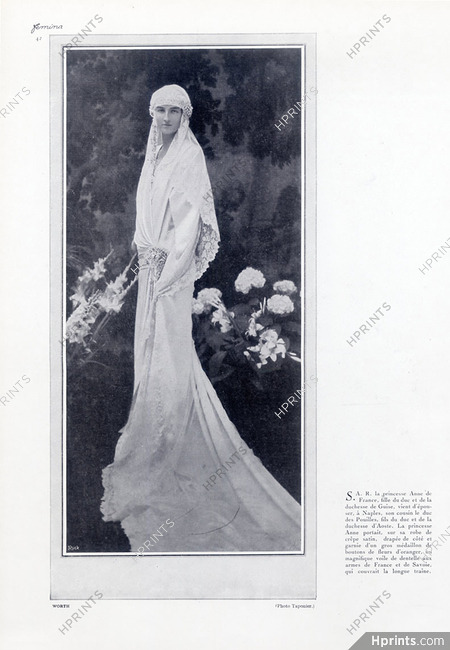 Worth 1927 S.A.R. Princesse Anne de France, Wedding Dress, Photo Taponier