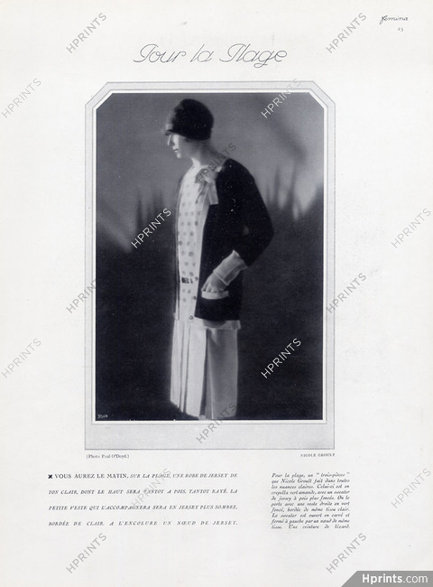 Nicole Groult (Couture) 1929 Photo Paul O'Doyé
