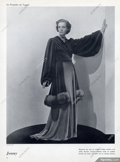 Jenny (Couture) 1936 Evening Coat