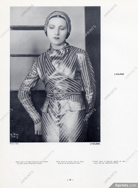 Lyoléne (Couture) 1933 Photo Madame D'Ora