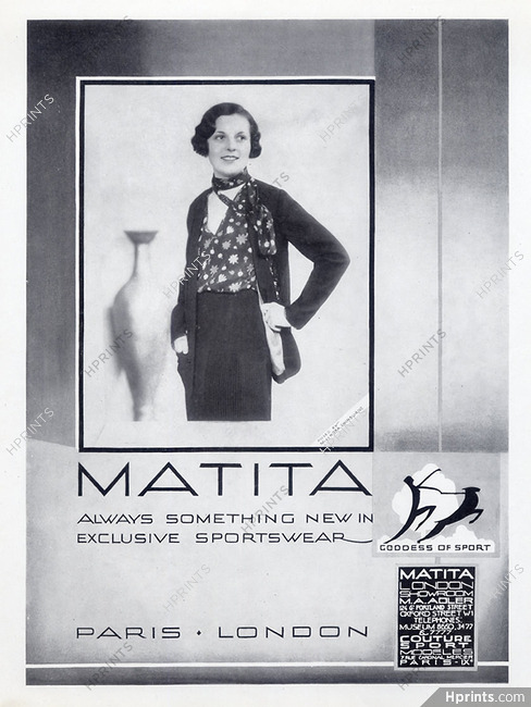 Matita (Sport Couture) 1929 Miss Nora Swinburne
