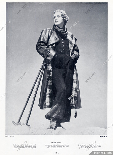 Paquin (Couture) 1935 Photo Joffé, Skiing
