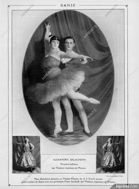 Alexandra Balachova 1921 Victor Smolzoff, Théâtres impériaux de Moscou