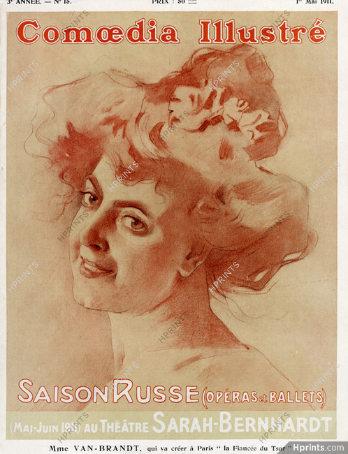 Mme Van Brandt 1911 Ballets Russes, "La Fiancée du Tsar", Cover