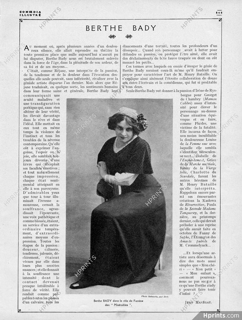 Berthe Bady 1921 Fantine "Les Misérables"