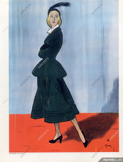 Christian Dior (Couture) 1947 René Gruau