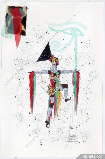 Frederic Pineau 1993 African Dancer, Original Costume Design Project for a Show in Las Vegas