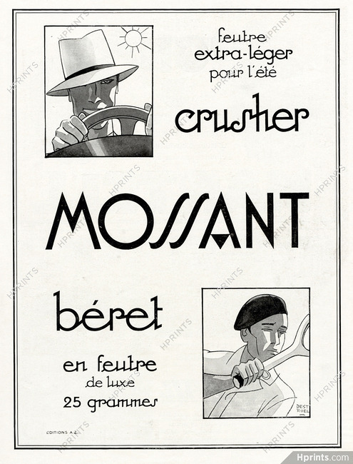 Mossant (Hats) 1931 Feutre Crusher Destruel