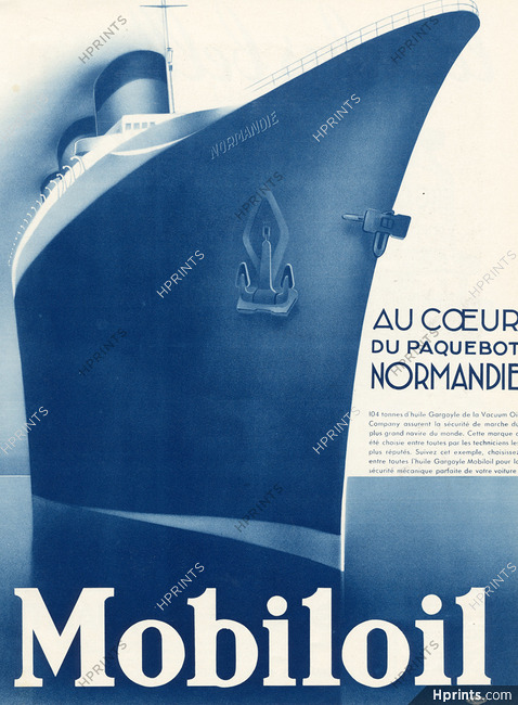 Mobiloil 1935 Normandie (transatlantic Liner)