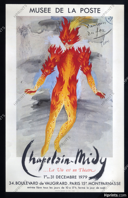 Roger Chapelain-Midy 1979 "Danseur du Feu", Poster Art