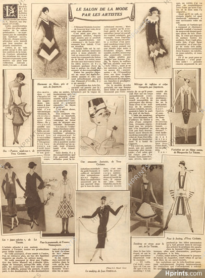 Le Salon de la Mode par les Artistes, 1926 - Yvonne Normandin, Yves Gueden, Jaquelux, Marguerite Le Texier, Jean Dorville, Texte par Suzanne Balitrand