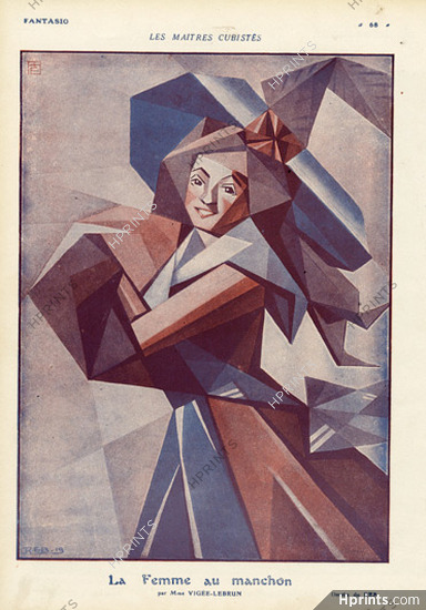 René Reb 1919 La Femme au Manchon, par Mme Vigée-Lebrun, Cubism