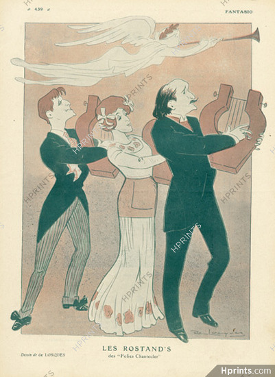 De Losques 1910 Les Rostand's caricature