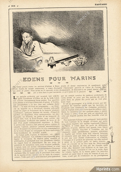 Edens pour Marins, 1910 - Opium Smoking, 2 pages
