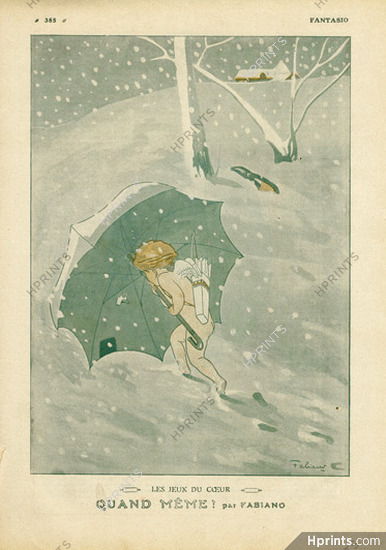 Fabiano 1909 "Les Jeux du Coeur" Angel in the Snow