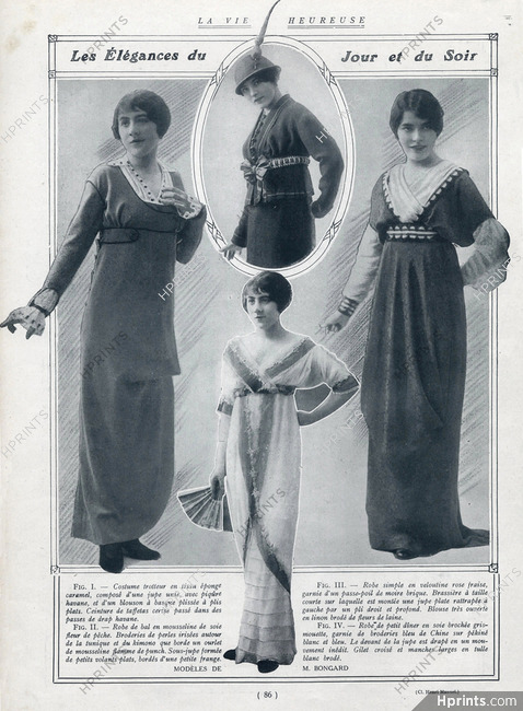 Germaine Bongard (Couture) 1913 Photo Manuel Frères, Evening Dress