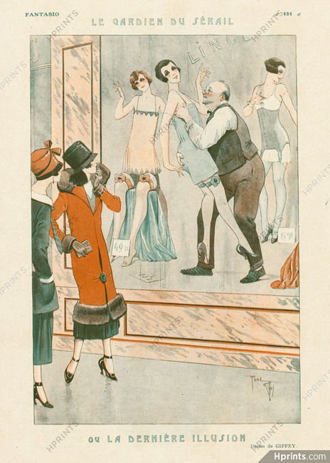 René Giffey 1925 La Dernière Illusion, Lingerie Shop Window, Mannequins