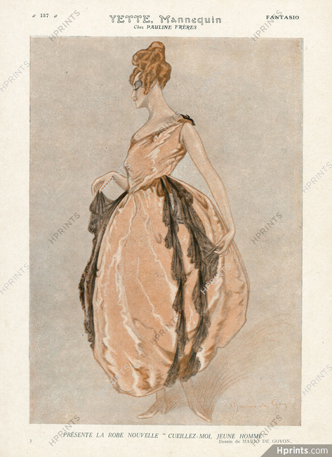 Mario de Goyon 1921 Yette Model, New Evening Gown, Fashion