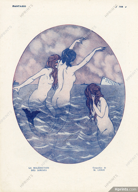 Maurice Leroy 1916 La Malédiction des Sirènes, Mermaids