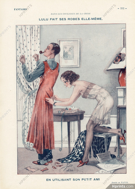 Georges Pavis 1932 "Lulu Fait Ses Robes Elle-même...", Couture, Nightgown