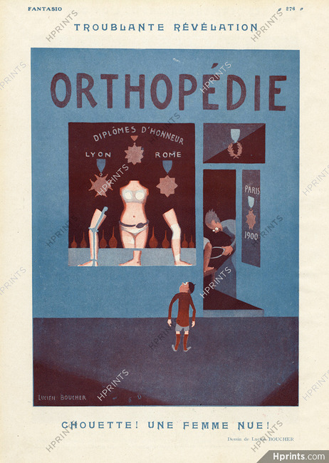 Lucien Boucher 1925 Orthopédie, "Chouette Une Femme Nue"