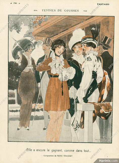 René Vincent 1913 ''Femmes de Course'' Horse Racing Elegante