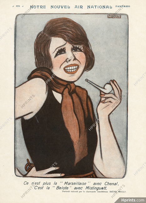 Irène Wells 1925 Mistinguett Caricature