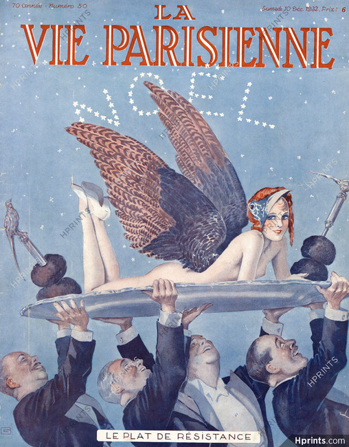 Georges Léonnec 1932 La Vie Parisienne cover, Le Plat de Résistance