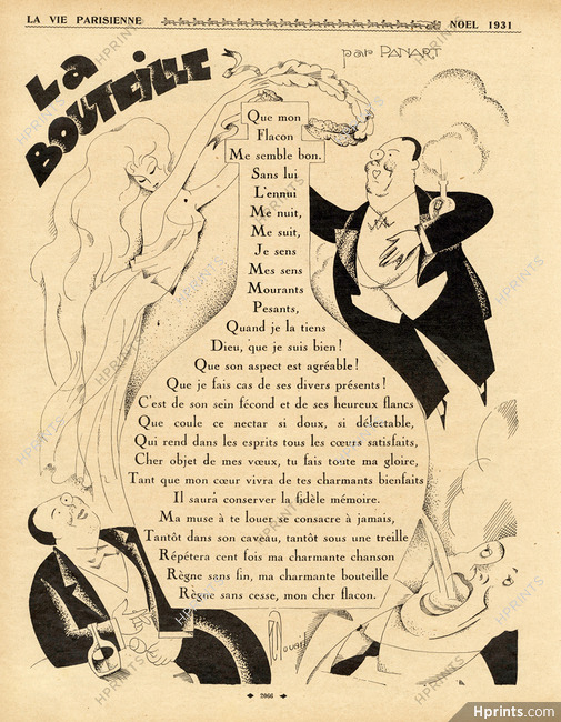 La Bouteille, 1931 - Nouail Flacon, Texte par Panart
