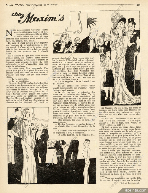 Chez Maxim's, 1932 - Texte par Robert Dieudonné