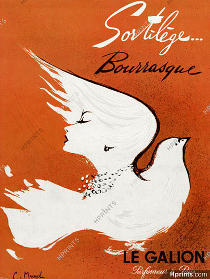 Le Galion (Perfumes) 1957 Sortilège... Bourrasque, Maurel