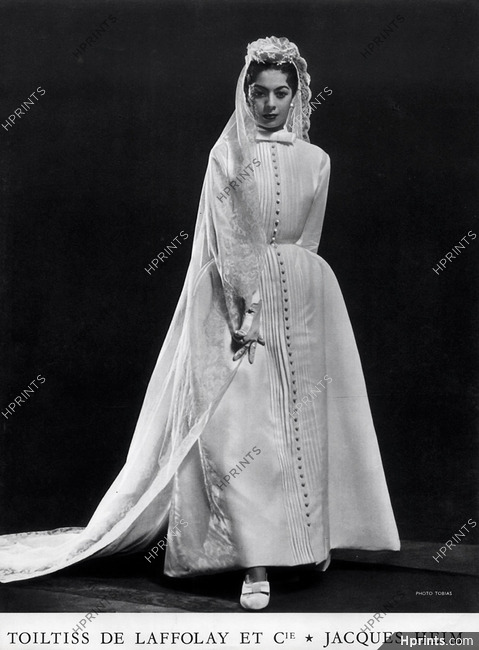 Jacques Heim 1953 Wedding Dress, Laffolay (Fabric) Photo Tobias