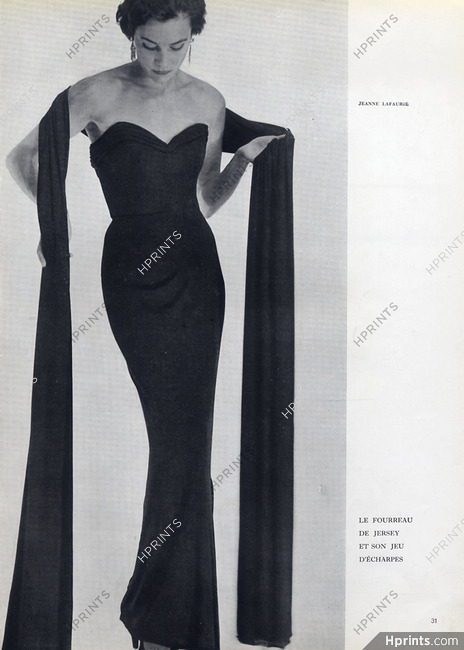 Jeanne Lafaurie 1952 Evening Gown