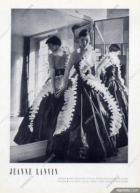 Jeanne Lanvin 1950 black and white, Evening Gown