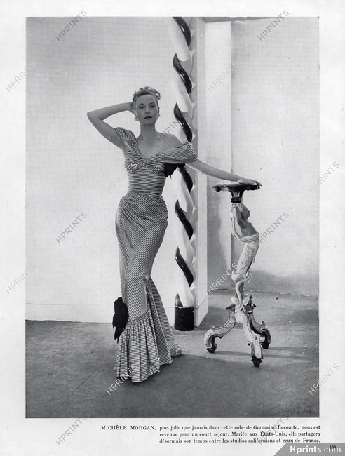Germaine Lecomte 1946 Michèle Morgan, Evening Gown