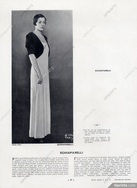 Schiaparelli 1932 Bolero, Photo Madame D'Ora