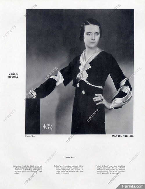 Marcel Rochas 1932 black and white suit, Photo Madame D'Ora