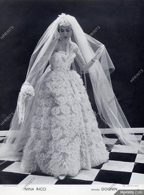 Nina Ricci 1958 Photo Eliane Martin, Wedding Dress, Dognin