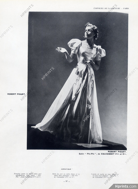 Robert Piguet 1937 Evening Gown, Colcombet