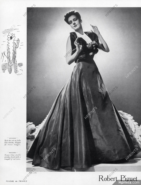 Robert Piguet 1946 Photo Joffé, Evening Gown
