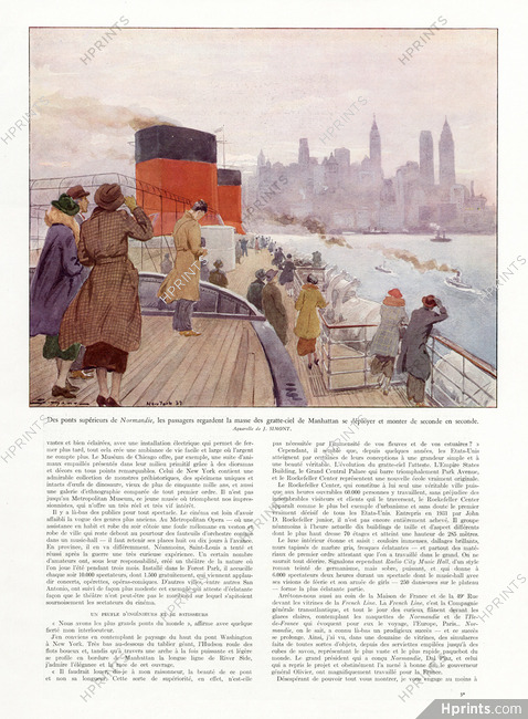 José Simont 1937 Normandie, Transatlantic liner, New York