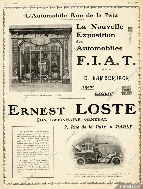 Fiat 1907 Ernest Loste, Rue De La Paix