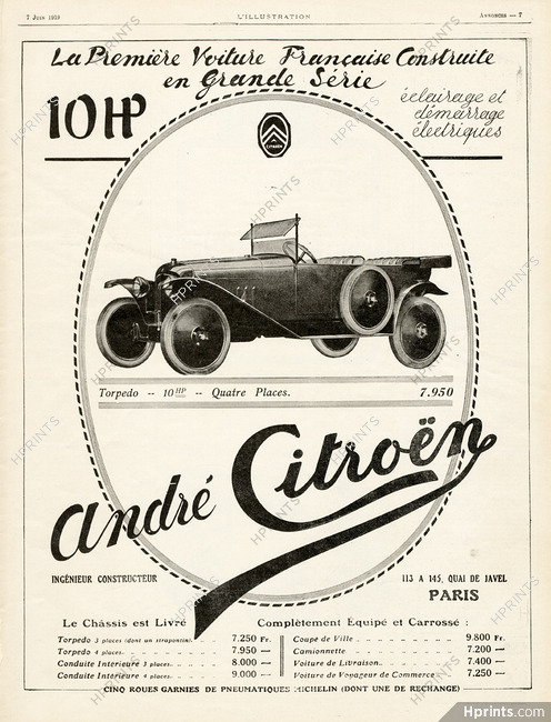 Citroën 1919 10HP — Automobiles — Advertisement