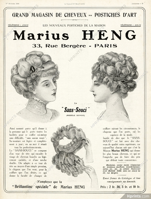 Marius Heng 1910 Postiches d'art