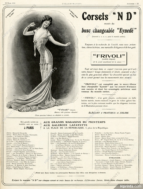Corsets ND - Eynedé 1910 Modèle Frivoli, De Nyrs