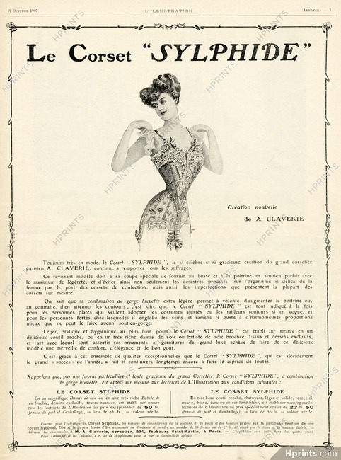 Claverie (Corsetmaker) 1907 "Sylphide"