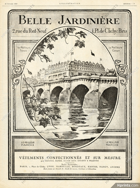 Belle Jardinière 1919 Pont Neuf